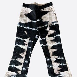 Louis Vuitton Black & Cream Tie-Dye Monogram Carpenter Pants